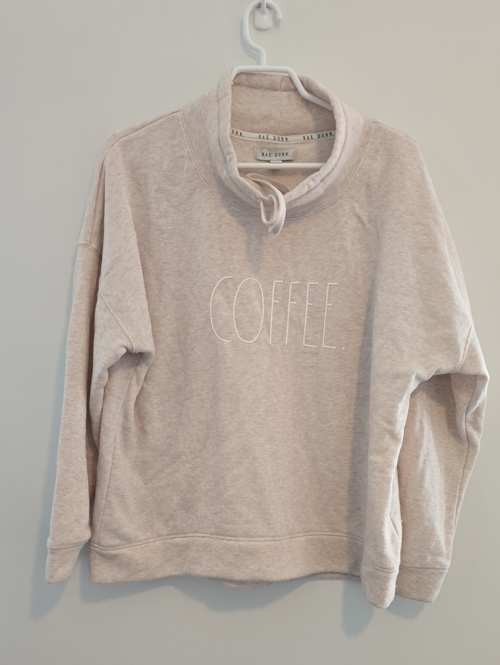 Rae Dunn Women's 'Coffee' Pullover Sweatshirt - Light Beige